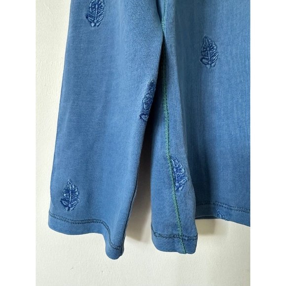 White Stuff Beach Walk Jersey Sweatshirt Embroidered Leafs  10, 12, 16 - Picture 2 of 3